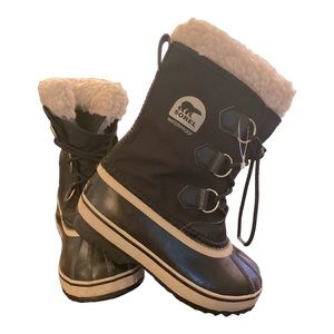 Sorel Waterproof Fleece Lined Duck Boots Navy Blue Kids Size 1